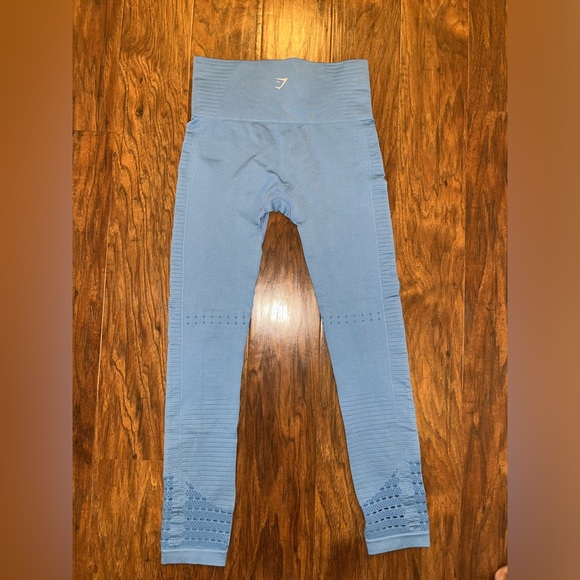 π¦ Gymshark Energy+ Seamless Cropped Leggings in Blue - Sz Small - EUC - Picture 5 of 11